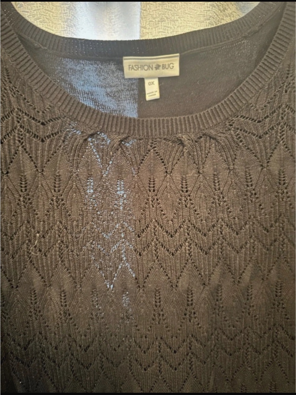 Fashion Bug Black Knit Scoop Neck Top - Picture 2 of 2
